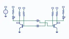 Two Transistor LED Flip-Flop (Astable) schematic